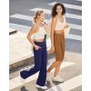 image:imageG4Free Capri Pants for Women 14 Knee Length Wide Leg Yoga Capris Dressy Casual Summer Crop Pants with PocketsCoca Mocha