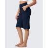image:imageG4Free Capri Pants for Women 14 Knee Length Wide Leg Yoga Capris Dressy Casual Summer Crop Pants with PocketsDark Navy