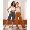 image:imageG4Free Capri Pants for Women 14 Knee Length Wide Leg Yoga Capris Dressy Casual Summer Crop Pants with PocketsDeep Grey