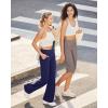 image:imageG4Free Capri Pants for Women 14 Knee Length Wide Leg Yoga Capris Dressy Casual Summer Crop Pants with PocketsTaupe