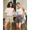 image:imageG4Free EverGoing Dressy Casual Shorts for Women 5 High Waisted Summer Lounge Pleated Shorts with PocketsApricot