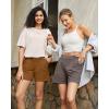 image:imageG4Free EverGoing Dressy Casual Shorts for Women 5 High Waisted Summer Lounge Pleated Shorts with PocketsCoca Mocha