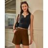 image:imageG4Free EverGoing Dressy Casual Shorts for Women 5 High Waisted Summer Lounge Pleated Shorts with PocketsDark Coffee
