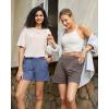image:imageG4Free EverGoing Dressy Casual Shorts for Women 5 High Waisted Summer Lounge Pleated Shorts with PocketsDenim Blue