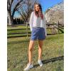 image:imageG4Free EverGoing Dressy Casual Shorts for Women 5 High Waisted Summer Lounge Pleated Shorts with PocketsDenim Blue