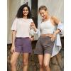 image:imageG4Free EverGoing Dressy Casual Shorts for Women 5 High Waisted Summer Lounge Pleated Shorts with PocketsGrape Purple