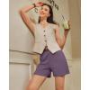 image:imageG4Free EverGoing Dressy Casual Shorts for Women 5 High Waisted Summer Lounge Pleated Shorts with PocketsGrape Purple