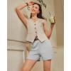 image:imageG4Free EverGoing Dressy Casual Shorts for Women 5 High Waisted Summer Lounge Pleated Shorts with PocketsLight Grey