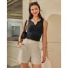 image:imageG4Free EverGoing Dressy Casual Shorts for Women 5 High Waisted Summer Lounge Pleated Shorts with PocketsLight Khaki