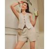 image:imageG4Free EverGoing Dressy Casual Shorts for Women 5 High Waisted Summer Lounge Pleated Shorts with PocketsLight Khaki