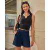 image:imageG4Free EverGoing Dressy Casual Shorts for Women 5 High Waisted Summer Lounge Pleated Shorts with PocketsNavy