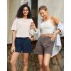 image:imageG4Free EverGoing Dressy Casual Shorts for Women 5 High Waisted Summer Lounge Pleated Shorts with PocketsNavy