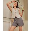 image:imageG4Free EverGoing Dressy Casual Shorts for Women 5 High Waisted Summer Lounge Pleated Shorts with PocketsTaupe