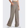 image:imageG4Free Wide Leg Pants for Women Loose Yoga Pants with Pockets PetiteRegularTall Stretch Casual Lounge PantsKhaki Stripe