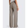image:imageG4Free Wide Leg Pants for Women Loose Yoga Pants with Pockets PetiteRegularTall Stretch Casual Lounge PantsKhaki Stripe