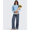image:imageG4Free Wide Leg Pants for Women Loose Yoga Pants with Pockets PetiteRegularTall Stretch Casual Lounge PantsNavy Stripe