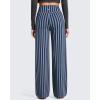 image:imageG4Free Wide Leg Pants for Women Loose Yoga Pants with Pockets PetiteRegularTall Stretch Casual Lounge PantsNavy Stripe