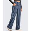 image:imageG4Free Wide Leg Pants for Women Loose Yoga Pants with Pockets PetiteRegularTall Stretch Casual Lounge PantsNavy Stripe