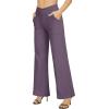 image:imageG4Free Wide Leg Pants for Women Loose Yoga Pants with Pockets PetiteRegularTall Stretch Casual Lounge PantsPotent Purple