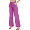 image:imageG4Free Wide Leg Pants for Women Loose Yoga Pants with Pockets PetiteRegularTall Stretch Casual Lounge PantsRaspberry Purple