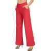 image:imageG4Free Wide Leg Pants for Women Loose Yoga Pants with Pockets PetiteRegularTall Stretch Casual Lounge PantsRed