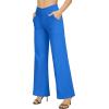 image:imageG4Free Wide Leg Pants for Women Loose Yoga Pants with Pockets PetiteRegularTall Stretch Casual Lounge PantsStrong Blue