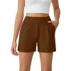 image:imageG4Free EverGoing Dressy Casual Shorts for Women 5 High Waisted Summer Lounge Pleated Shorts with PocketsDark Coffee