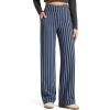 image:imageG4Free Wide Leg Pants for Women Loose Yoga Pants with Pockets PetiteRegularTall Stretch Casual Lounge PantsNavy Stripe