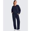image:imageG4Free Petite Pants for Women Wide Leg Drawstring Sweatpants Casual Elastic Pants with Pockets for Travel Yoga Dress PantsDark NavySPetite