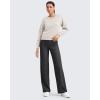 image:imageG4Free Womens Ribbed Knit Wide Leg Pants with Pockets Lightweight Stretchy Yoga Pants Casual LoungeBlack