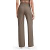 image:imageG4Free Womens Ribbed Knit Wide Leg Pants with Pockets Lightweight Stretchy Yoga Pants Casual LoungeDark Brown