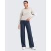 image:imageG4Free Womens Ribbed Knit Wide Leg Pants with Pockets Lightweight Stretchy Yoga Pants Casual LoungeDark Navy