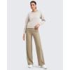 image:imageG4Free Womens Ribbed Knit Wide Leg Pants with Pockets Lightweight Stretchy Yoga Pants Casual LoungeDirty Latte