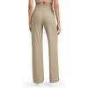 image:imageG4Free Womens Ribbed Knit Wide Leg Pants with Pockets Lightweight Stretchy Yoga Pants Casual LoungeDirty Latte
