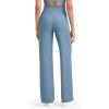 image:imageG4Free Womens Ribbed Knit Wide Leg Pants with Pockets Lightweight Stretchy Yoga Pants Casual LoungeDusty Blue