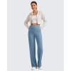 image:imageG4Free Womens Ribbed Knit Wide Leg Pants with Pockets Lightweight Stretchy Yoga Pants Casual LoungeDusty Blue