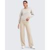 image:imageG4Free Womens Ribbed Knit Wide Leg Pants with Pockets Lightweight Stretchy Yoga Pants Casual LoungeLight Khaki