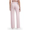 image:imageG4Free Womens Ribbed Knit Wide Leg Pants with Pockets Lightweight Stretchy Yoga Pants Casual LoungeLight Pink