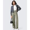 image:imageG4Free Womens Ribbed Knit Wide Leg Pants with Pockets Lightweight Stretchy Yoga Pants Casual LoungeMisty Green