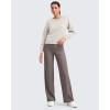 image:imageG4Free Womens Ribbed Knit Wide Leg Pants with Pockets Lightweight Stretchy Yoga Pants Casual LoungeTaupe