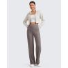 image:imageG4Free Womens Ribbed Knit Wide Leg Pants with Pockets Lightweight Stretchy Yoga Pants Casual LoungeTaupe