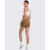 image:imageG4Free BareFeel Biker Shorts for Women with Pockets High Waisted Workout Athletic Gym Legging Shorts 46Dark Coffee