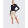 image:imageG4Free Barefeel Biker Shorts Women Tummy Control High Waisted No Front Seam Workout Gym Shorts with Pockets 4 6 8Light Khaki