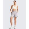 image:imageG4Free Chillwhisp Athletic Shorts for Women 4  High Waist Lightweight Casual Running Shorts Builtin Liner with PocketsChime Gray