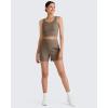 image:imageG4Free Comfy Ribbed Womens Shorts Dressy Casual High Waisted Athletic Lounge Trouser Shorts with Side PocketsDark Brown