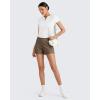 image:imageG4Free Comfy Ribbed Womens Shorts Dressy Casual High Waisted Athletic Lounge Trouser Shorts with Side PocketsDark Brown