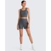 image:imageG4Free Comfy Ribbed Womens Shorts Dressy Casual High Waisted Athletic Lounge Trouser Shorts with Side PocketsDark Gray
