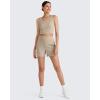 image:imageG4Free Comfy Ribbed Womens Shorts Dressy Casual High Waisted Athletic Lounge Trouser Shorts with Side PocketsDirty Latte