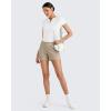 image:imageG4Free Comfy Ribbed Womens Shorts Dressy Casual High Waisted Athletic Lounge Trouser Shorts with Side PocketsDirty Latte