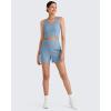 image:imageG4Free Comfy Ribbed Womens Shorts Dressy Casual High Waisted Athletic Lounge Trouser Shorts with Side PocketsDusty Blue